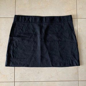 Theory Women's Black Linen-Blend Mini Skirt